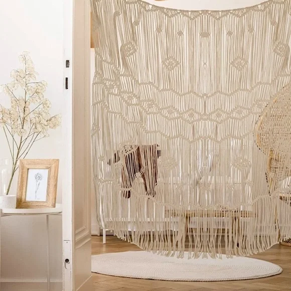 Bohemian Macrame Door/Window Curtain & Wall Decor - Picture 1 of 8